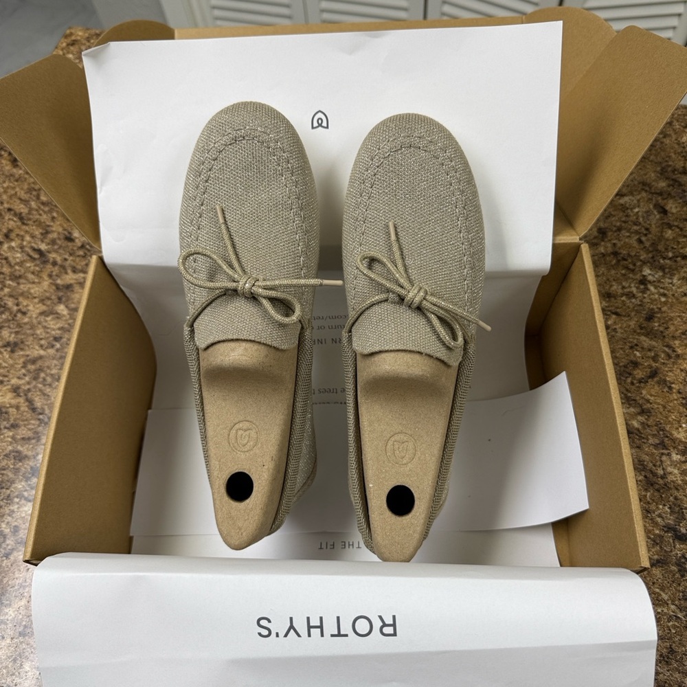 Rothy’s Women's The Boat Shoe Shimmery Sand Size: 8